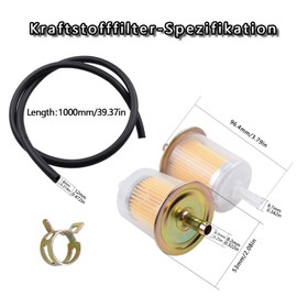 Gmailmall 5/16 Inch Fuel Hose Kit - 1 Metre Diameter 8 mm Fuel Line + 5 Pieces 8 mm Fuel Filter + 10 Pieces Hose Clamps for Car Motorcycle Scooter