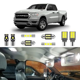 LIGHSTA 12PCS CANBUS Super Bright White LED Interior Light Kit Package for 2019 2020 2021 Dodge Ram 1500 2500 3500 + License Plate Lights and Install Tool