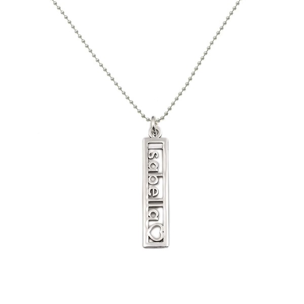 AJ's Collection Sterling Silver Necklace, Personalized Open Name with Heart