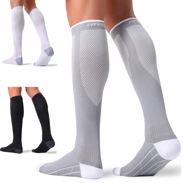 FITRELL 3 Pairs Compression Socks for Women and Men 20-30mmHg-Circulation Support Socks