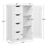 Yaheetech Wooden Floor Cabinet, Side Storage Organizer with 4 Drawers