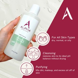 Alpha Gel Limpiador Facial Refrescante Para El Cuidado De La Piel, Fórmula Suave Sin Jabón, Con Aha Cítrico, Limpia, Purifica, Tonifica Y Restaura El Ph, Apto Para Todo Tipo De Piel, Elimina El Maquil