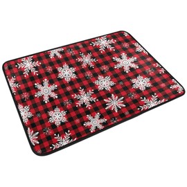 Christmas Snowflake Red Buffalo Plaid Door Mats Xmas Tree Winter Floor Mat Indoor Outdoor Entrance Bathroom Doormat Non Slip Washable Snowman Welcome Mats Home Merry Christmas Decor 23.6 x 15.7 inch