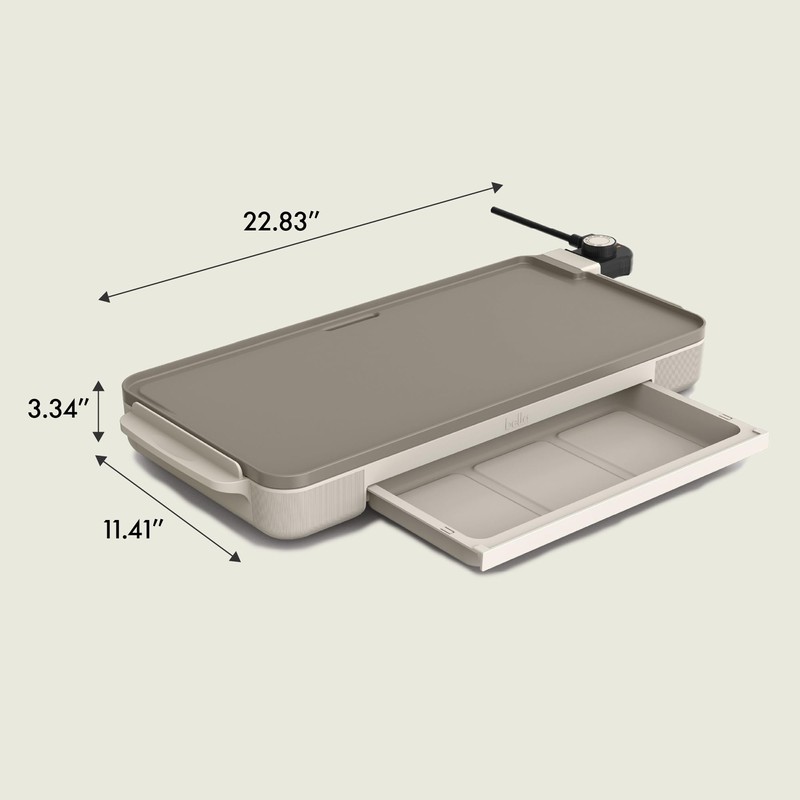 bella 10" x 20" Electric Griddle with Warming Tray, EverGood™