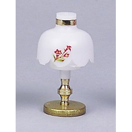 Rulke Rulke010431 Table Lamp with Brass Base and Printed White Plastic Screen, Multi Color