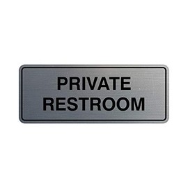 Signs ByLITA Standard Private Restroom Sign(Brushed Silver) - Medium