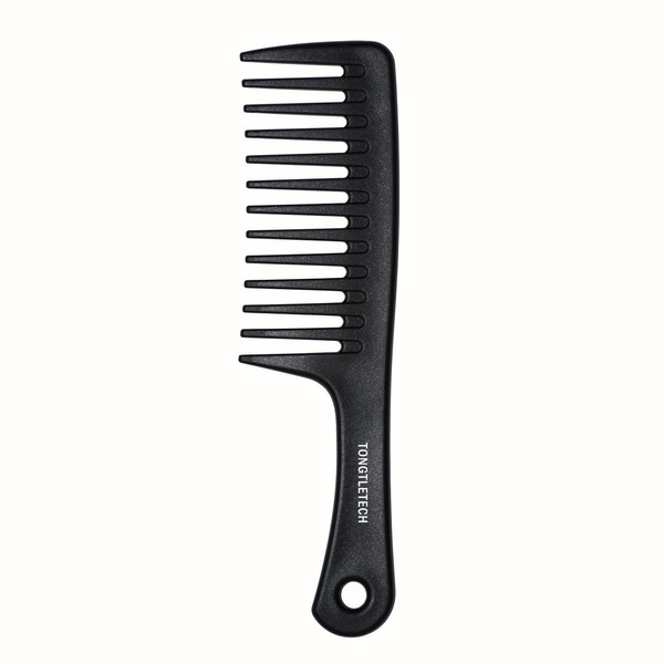 Tongtletech Detangling Hair Comb Wide Comb Hand Grip Comb for Detangling Long, Wet and Dry or Curly Hair, Black