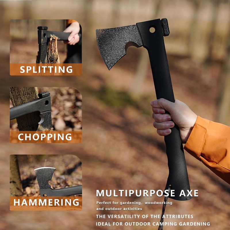 NIPURA Outdoor Camping Hatchet Axe, Tactical Axe And Hammer, Small