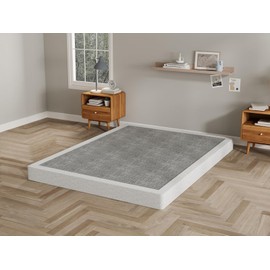 AROMUSTIME California King Box Spring 5 Inch High Profile Black Heavy Duty Metal Mattress Foundation with Fabric Cover,Easy Assembly,Non-Slip & Noise-Free