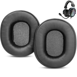 DowiTech Professional Replacement Earpads Cushion Compatible with Fifine H6 7.1 Surround Sound Gaming Headphones Ear pads with Skin-Friendly Leather and Memory Foam