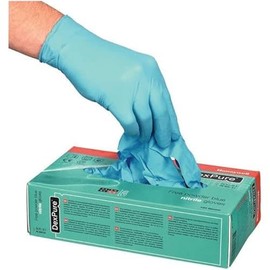 Honeywell 4580081-L DexPure 800-81 Disposable Nitrile Gloves, Powdered, Ambidextrous, Blue, 24 cm Long, Certified for Food Contact, Large (Pack of 100 Gloves/50 Pairs)