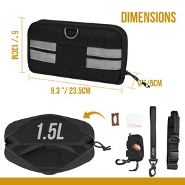 OneTigris Service Dog Harness Molle Saddle Bag, Large Tactical Add-on Pouches for Treats, Poop Bags, Toys Dog Backpack, 9.3”*5” (Black)