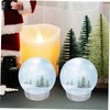 WOONEKY Unique Christmas Ball Set 4pcs Empty Snow Globes for