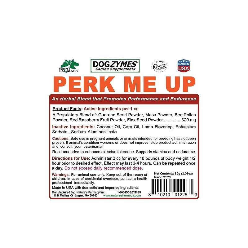 Nature's Farmacy Canine Perk Me Up Paste - Recommended to