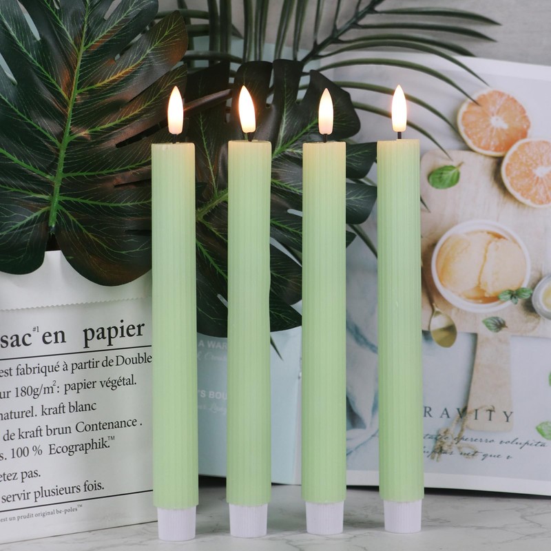 Wondise Flameless Flickering Taper Candles with Remote and Timer, Battery