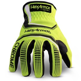 HexArmor Chrome Series 4033 Cut Resistant High Visibility Work Gloves with Touchscreen Capabilities, Large