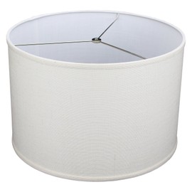 FenchelShades.com 18" Top Diameter x 18" Bottom Diameter 12" Height Cylinder Drum Lampshade USA Made (Burlap Off White)