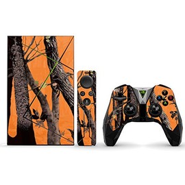 MightySkins Skin Compatible with NVIDIA Shield TV (2017) Pro - Orange Camo | Protective, Durable, and Unique Vinyl Decal wrap Cover | Easy to Apply, Remove, and Change Styles | Made in The USA