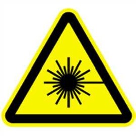 Laser Beam Warning Sign in Accordance with ASR A1.3 / DIN 7010, Aluminium SL 9 cm (Warning Sign, Laser Radiation) Weatherproof