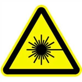 Laser Beam Warning Sign in Accordance with ASR A1.3 / DIN 7010, Aluminium SL 9 cm (Warning Sign, Laser Radiation) Weatherproof