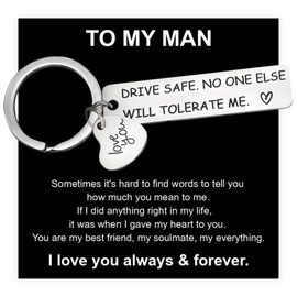 Gifts for Him - Anniversary, Birthday, Valentines Day Gifts for Him, Men, Boyfriend, Bf, Husband - Romantic Love Keychain for Men - Drive Keychain Accessories for Men - Key Chains Men for Car Keys