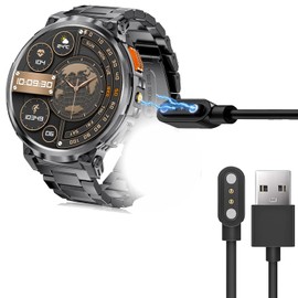 Blueshaweu Charging Cable Compatible with ESFOE FV6 Smartwatch Men's 1.85 Inch Cable Charger Charging Station for DREMAC FV6 / ESFOE FV6 Smartwatch (Black)