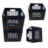 FLI Products Heavy-Duty Black Milk Crates for Storage, Organization &