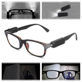 EYE ZOOM LED Lighted Reading Glasses with 2 in 1 Capacitive Stylus & Ballpoint Pen, Tortoise, +3.00
