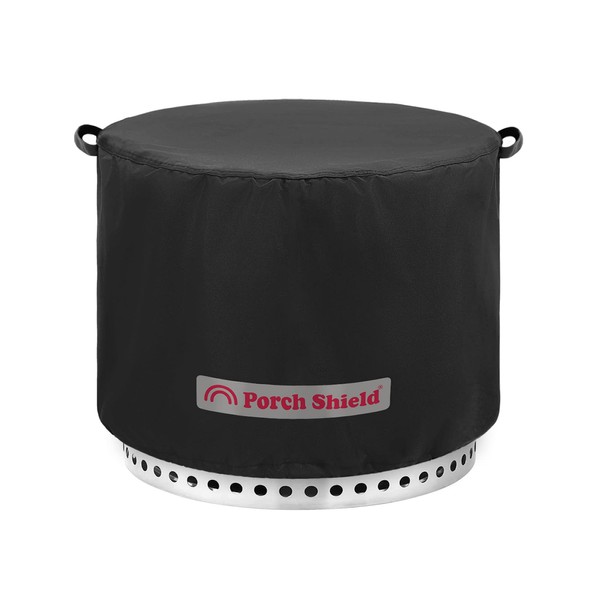 Porch Shield UV-Resistant Solo Stove Bonfire Cover - Waterproof Patio Fire Pit Cover Round 22 inch Fits for Solo Stove Bonfire, Black