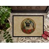 Caroline's Treasures DAC2414MAT Pug Christmas Flowers Doormat Front Door Mat
