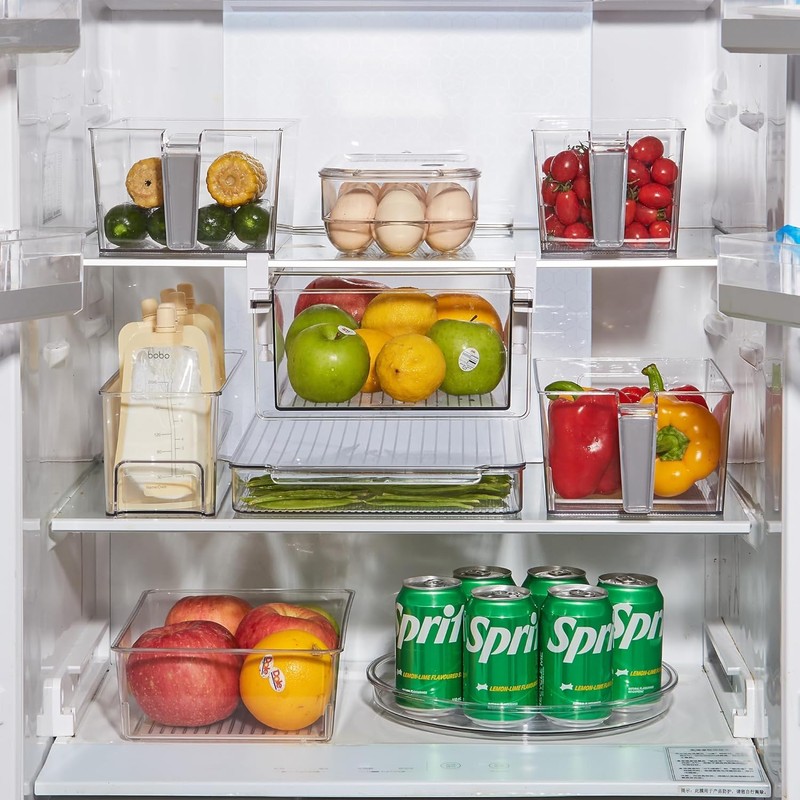 vacane 2 Pack Clear Lazy Susan Organizer Non-Skid, Plastic 11"