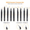 kaverme 9PCS Precision Tweezers Set, Upgraded Anti-Static Stainless Steel