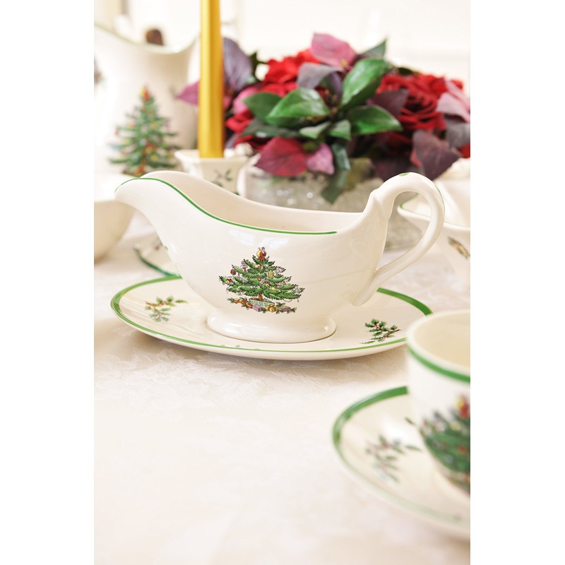 Spode Christmas Tree Sauce Boat & Stand 0.28ltr
