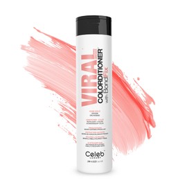 Celeb Luxury Viral Colorditioner: Acondicionador de depósito de color, BondFix Bond Rebuilder, 10 colores vivos y pastel, detiene la decoloración, acondicionador + color vivo, sin crueldad, 100% vegano, Rose gold