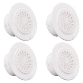sourcing map Round Vent Cover, ABS Plastic Adjustable Air Vent Cover White for 1.97" - 2.28" Diameter Hole 4pcs