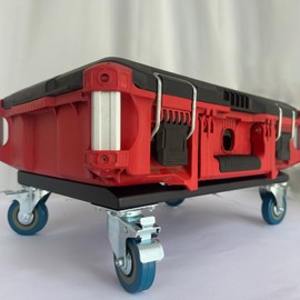 SZWJT-LV Duty Tool Box Dolly Compatible with Milwaukee Packout Carts, Fit for Packout Tool Box Made of Metal, Withstand up to 220 Lbs of Pressure, Milwaukee Dolly with Screws (Black, 1)