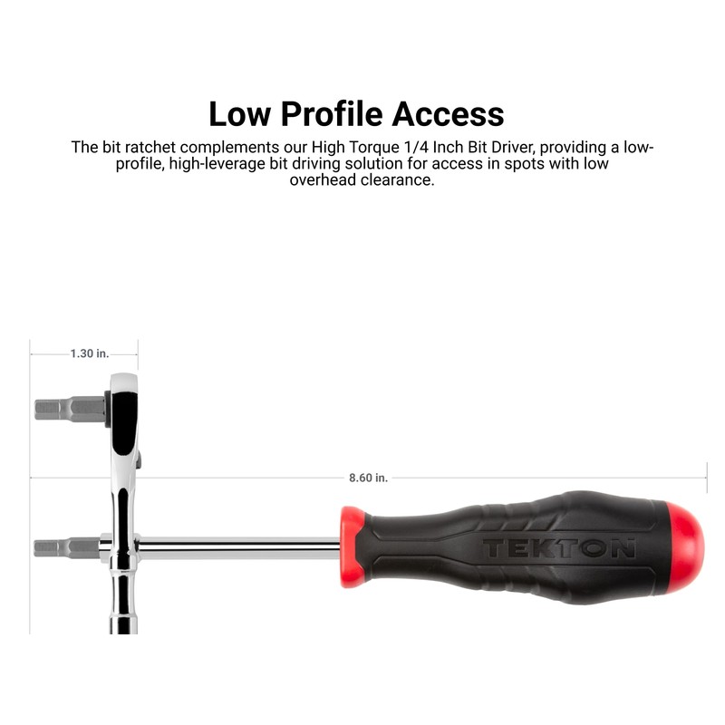 TEKTON 1/4 Inch Drive x 4-1/2 Inch Bit Ratchet |