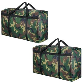 2 Pack 150L Heavy Duty 600D Oxford Moving Bags Extra Large Packing Bags Storage Bags with Strong Handles & Zippers College Moving Bags for Moving, Storage, Travel & Camping(40Gallon Camouflage)