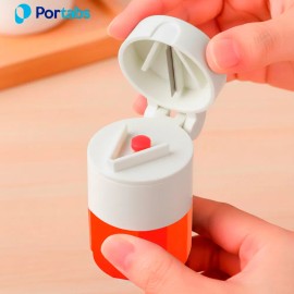 Portabs Triturador Cortador De Pastillas Vitaminas Píldoras Color Naranja oscuro