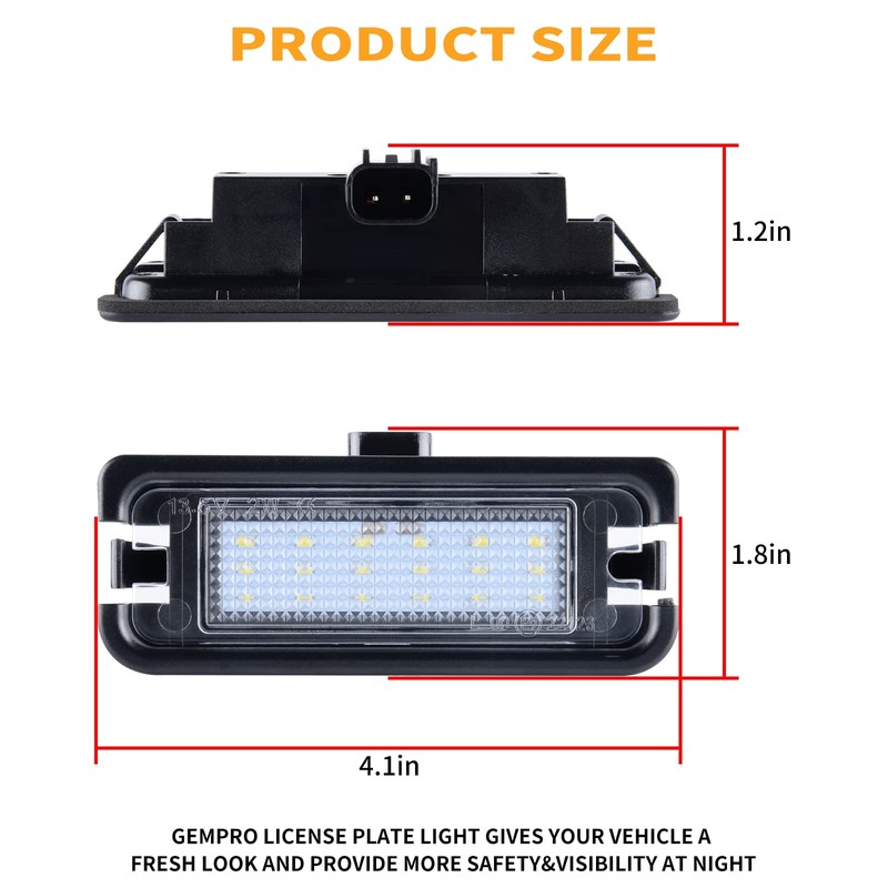 Gempro LED License Plate Light for Ford Mustang 2015-2023 Rear