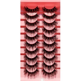 TIANA TREASURE TROVE DSD15 BRIGITTE False Lashes Faux Mink Fake Eyelashes Mixed 10 Pairs Multipack Wispy Dramatic Volume and Length Black Reusable Natural Vegan