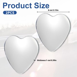 Piriuuo 2 Pcs Cars Heart Shaped Blind Spot Mirrors, Car Side Mirror Blindspot Adjustable Wide Angle Convex Reariew Mirror for Enhanced Safety, Universal for Vehicle Truck