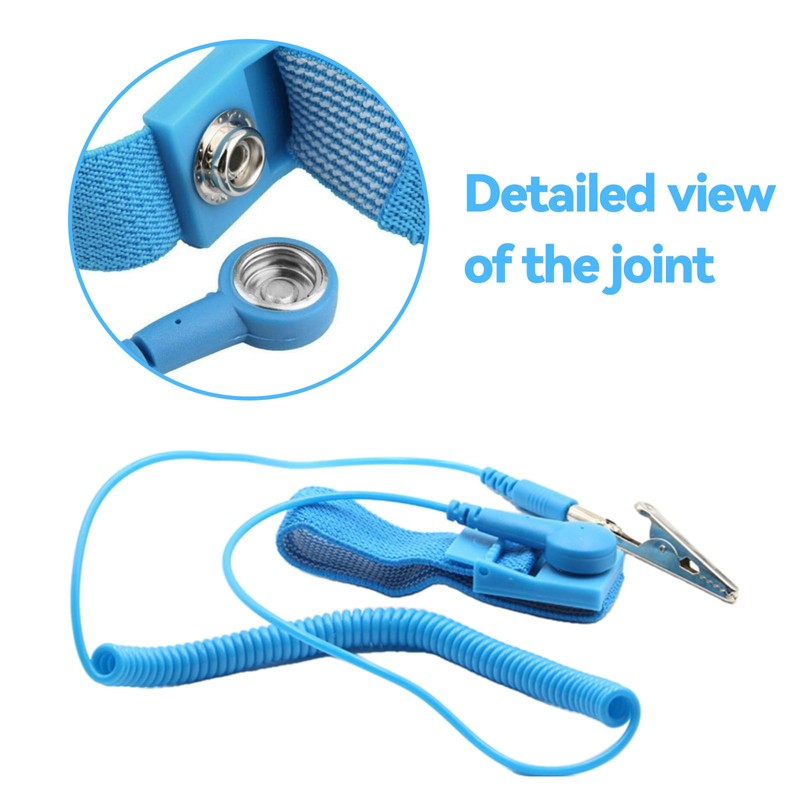 2 PCS Anti-Static Metal Adjustable Wrist Strap, Electrostatic Discharge ESD,