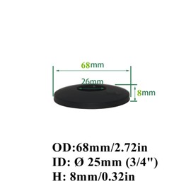 4 Pieces Diameter 25 mm (3/4 Inch) Cover Rosette Black, Rosette Black, Pipe Cover, Rosette Tap, Cover Rosette Stainless Steel, Rosettes for Shower Taps, Taps, Radiators (Black, 68 x 8)