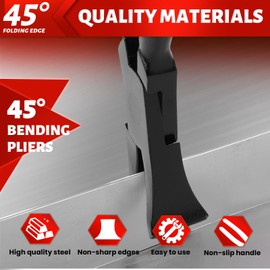 LPZMPZ Folding Pliers 45 Degree Folding Pliers Sheet Metal Pliers Wide 22 mm Sheet Metal Bending Pliers Bending Pliers with Non-Slip Handle Roofing Tool for Bending and Smoothing Sheets (Red 45°)