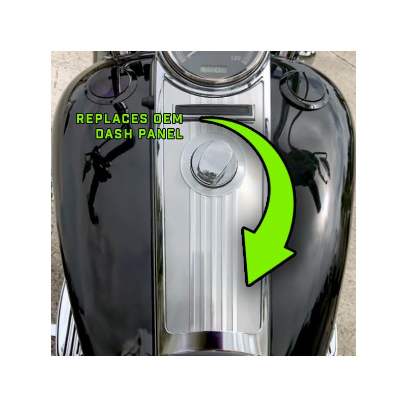 TrickToppers Custom Graphic Gloss Black Fuel Tank Dash Panel Instrument