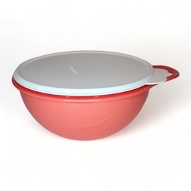 Tupperware Thatsa Bowl Jr 12 Cup Mixing Bowl in Guava Coral with White Seal