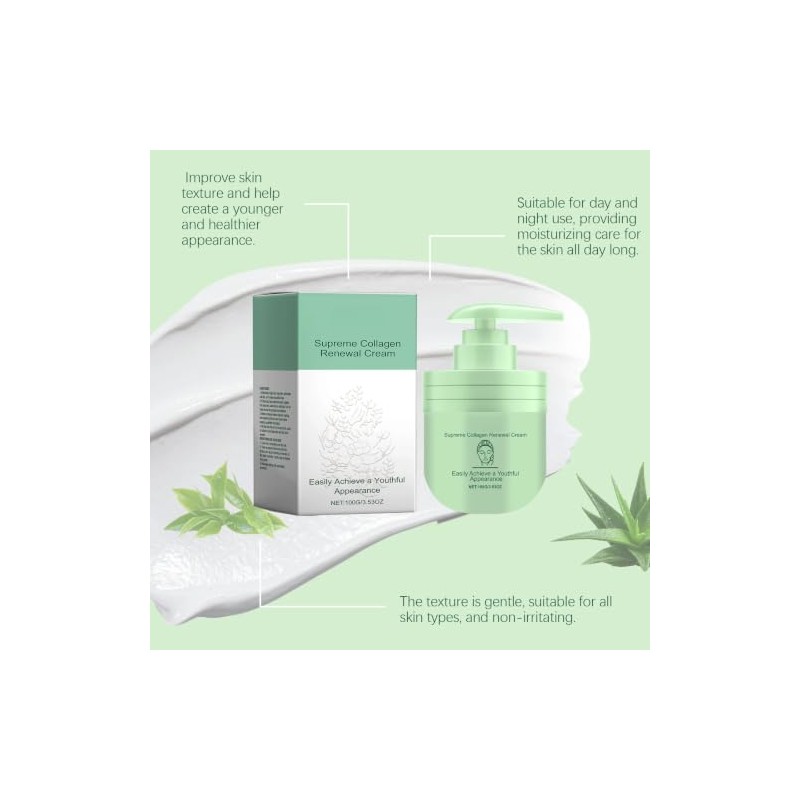 Crema Corporal con Colágeno y Niacinamida, Aloe y Té Verde,