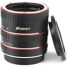 SHOOT XT-364 Auto Focus AF Macro Extension Ring Kit Compatible with Canon EF/EF-S Lens for Canon 550D/600D/650D/700D/750D/760D/77D/60D/70D/80D/7D/7D II/5D III/5D IV/6D