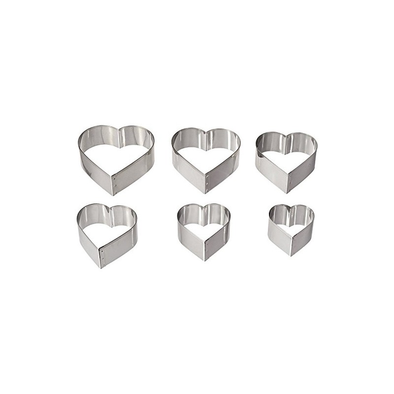Ateco Graduated Heart Cookie Cutters, Set of 6